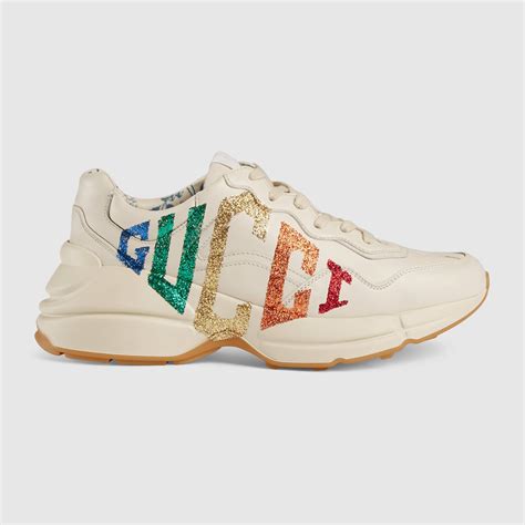 gucci sneaker rhyton glitter|gucci rhyton sneakers price.